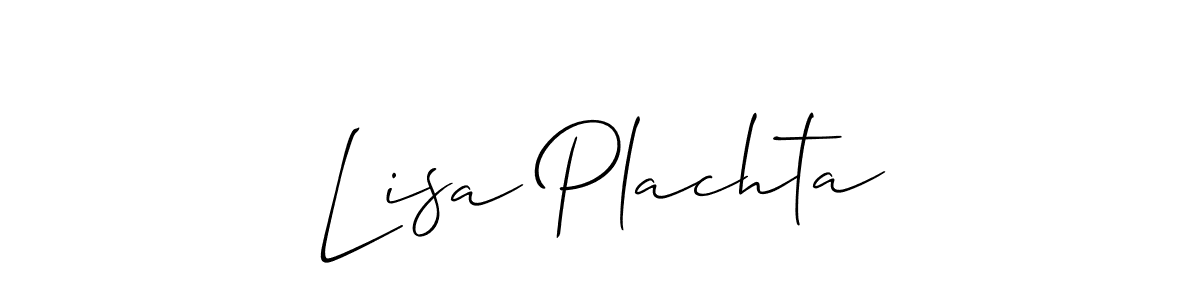 Create a beautiful signature design for name Lisa Plachta. With this signature (Allison_Script) fonts, you can make a handwritten signature for free. Lisa Plachta signature style 2 images and pictures png