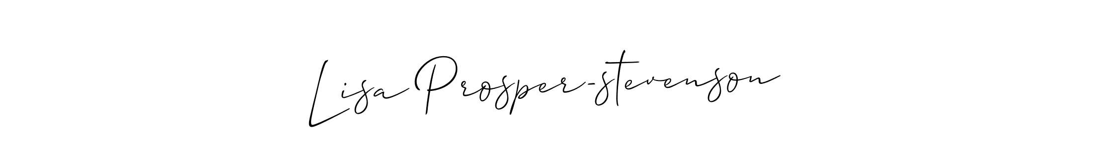 The best way (Allison_Script) to make a short signature is to pick only two or three words in your name. The name Lisa Prosper-stevenson include a total of six letters. For converting this name. Lisa Prosper-stevenson signature style 2 images and pictures png