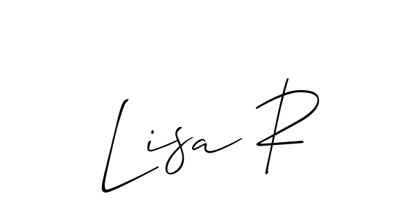 Also You can easily find your signature by using the search form. We will create Lisa R name handwritten signature images for you free of cost using Allison_Script sign style. Lisa R signature style 2 images and pictures png