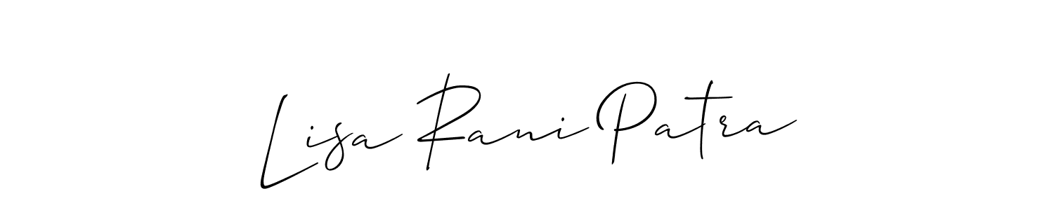 You should practise on your own different ways (Allison_Script) to write your name (Lisa Rani Patra) in signature. don't let someone else do it for you. Lisa Rani Patra signature style 2 images and pictures png