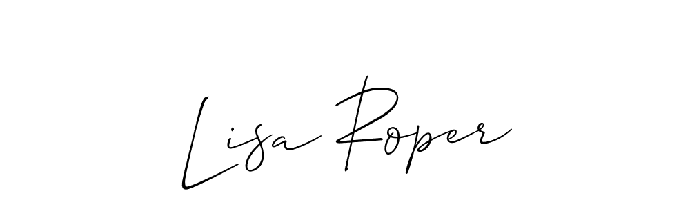 Allison_Script is a professional signature style that is perfect for those who want to add a touch of class to their signature. It is also a great choice for those who want to make their signature more unique. Get Lisa Roper name to fancy signature for free. Lisa Roper signature style 2 images and pictures png