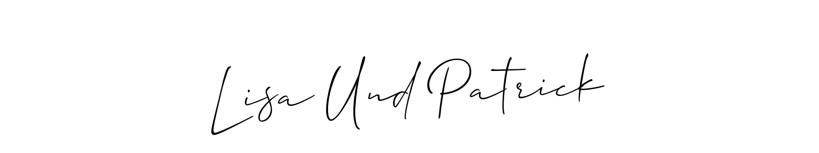 How to make Lisa Und Patrick signature? Allison_Script is a professional autograph style. Create handwritten signature for Lisa Und Patrick name. Lisa Und Patrick signature style 2 images and pictures png