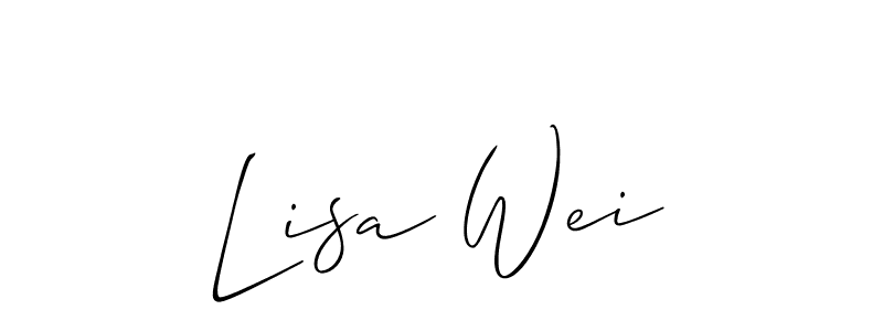 Allison_Script is a professional signature style that is perfect for those who want to add a touch of class to their signature. It is also a great choice for those who want to make their signature more unique. Get Lisa Wei name to fancy signature for free. Lisa Wei signature style 2 images and pictures png