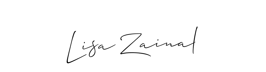 The best way (Allison_Script) to make a short signature is to pick only two or three words in your name. The name Lisa Zainal include a total of six letters. For converting this name. Lisa Zainal signature style 2 images and pictures png