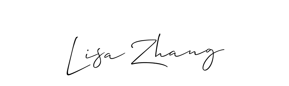 How to make Lisa Zhang signature? Allison_Script is a professional autograph style. Create handwritten signature for Lisa Zhang name. Lisa Zhang signature style 2 images and pictures png