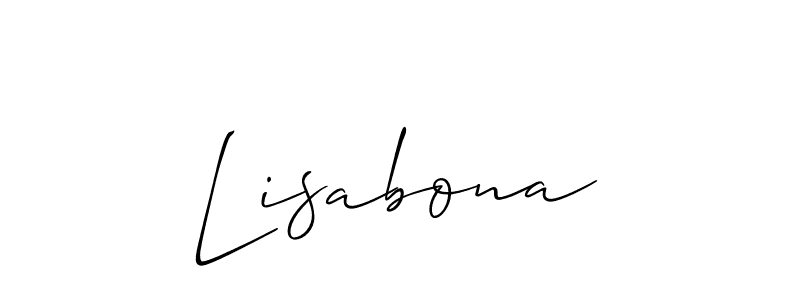 Use a signature maker to create a handwritten signature online. With this signature software, you can design (Allison_Script) your own signature for name Lisabona. Lisabona signature style 2 images and pictures png