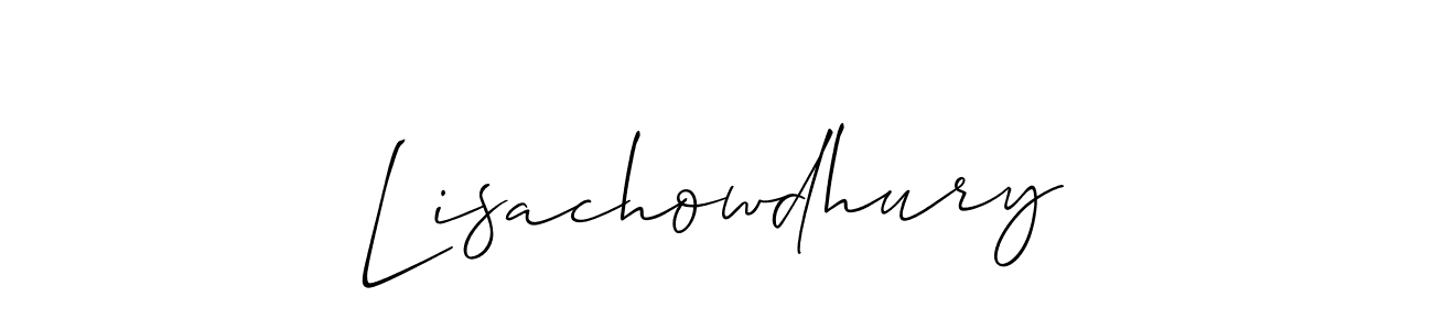 Use a signature maker to create a handwritten signature online. With this signature software, you can design (Allison_Script) your own signature for name Lisachowdhury. Lisachowdhury signature style 2 images and pictures png