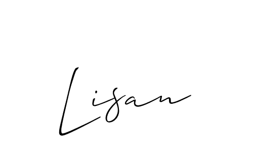 Allison_Script is a professional signature style that is perfect for those who want to add a touch of class to their signature. It is also a great choice for those who want to make their signature more unique. Get Lisan name to fancy signature for free. Lisan signature style 2 images and pictures png