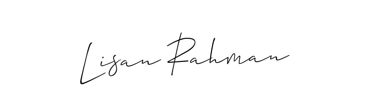 Lisan Rahman stylish signature style. Best Handwritten Sign (Allison_Script) for my name. Handwritten Signature Collection Ideas for my name Lisan Rahman. Lisan Rahman signature style 2 images and pictures png