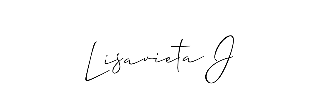 Make a beautiful signature design for name Lisavieta J. With this signature (Allison_Script) style, you can create a handwritten signature for free. Lisavieta J signature style 2 images and pictures png