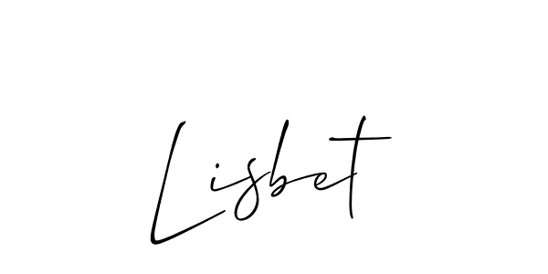 Make a beautiful signature design for name Lisbet. With this signature (Allison_Script) style, you can create a handwritten signature for free. Lisbet signature style 2 images and pictures png