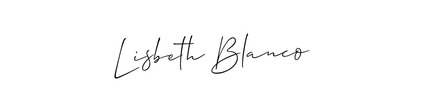Similarly Allison_Script is the best handwritten signature design. Signature creator online .You can use it as an online autograph creator for name Lisbeth Blanco. Lisbeth Blanco signature style 2 images and pictures png