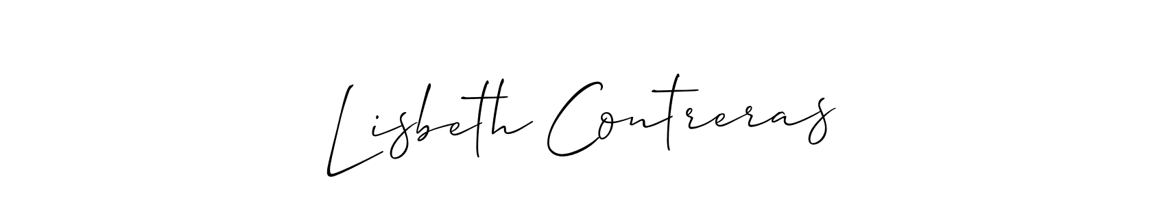 if you are searching for the best signature style for your name Lisbeth Contreras. so please give up your signature search. here we have designed multiple signature styles  using Allison_Script. Lisbeth Contreras signature style 2 images and pictures png