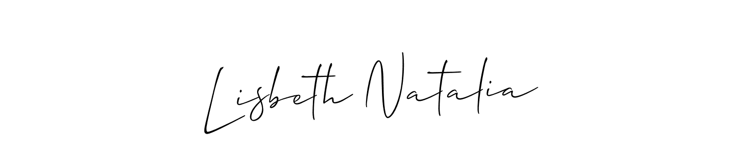 Make a beautiful signature design for name Lisbeth Natalia. With this signature (Allison_Script) style, you can create a handwritten signature for free. Lisbeth Natalia signature style 2 images and pictures png