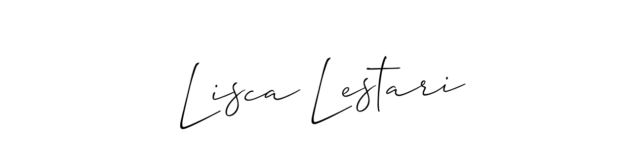 You should practise on your own different ways (Allison_Script) to write your name (Lisca Lestari) in signature. don't let someone else do it for you. Lisca Lestari signature style 2 images and pictures png