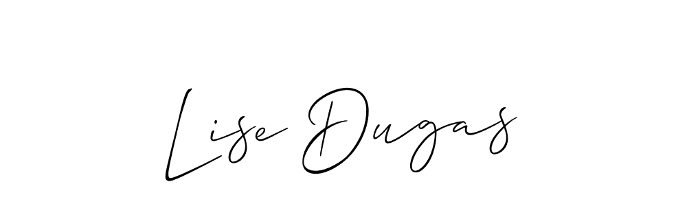 Make a short Lise Dugas signature style. Manage your documents anywhere anytime using Allison_Script. Create and add eSignatures, submit forms, share and send files easily. Lise Dugas signature style 2 images and pictures png