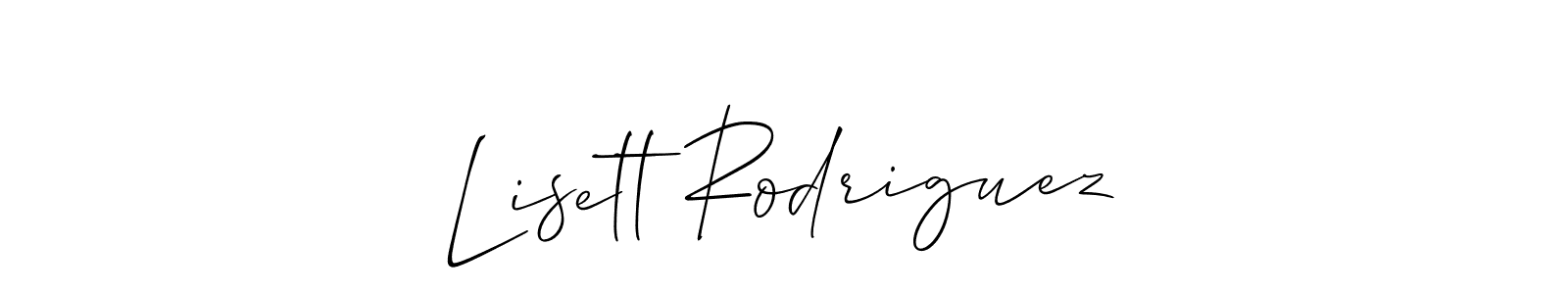 Make a short Lisett Rodriguez signature style. Manage your documents anywhere anytime using Allison_Script. Create and add eSignatures, submit forms, share and send files easily. Lisett Rodriguez signature style 2 images and pictures png