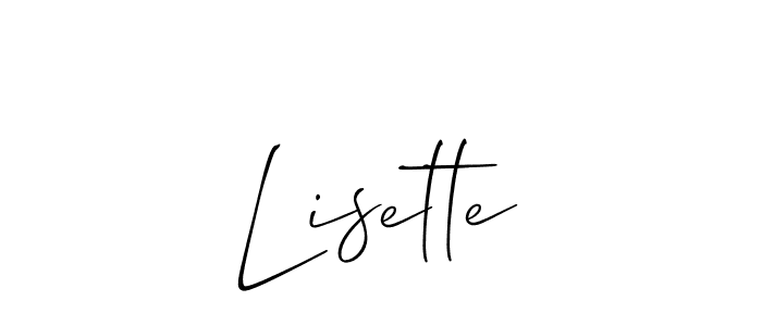 Use a signature maker to create a handwritten signature online. With this signature software, you can design (Allison_Script) your own signature for name Lisette. Lisette signature style 2 images and pictures png