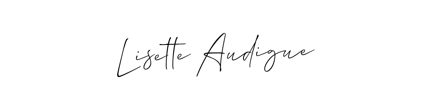 The best way (Allison_Script) to make a short signature is to pick only two or three words in your name. The name Lisette Audigue include a total of six letters. For converting this name. Lisette Audigue signature style 2 images and pictures png