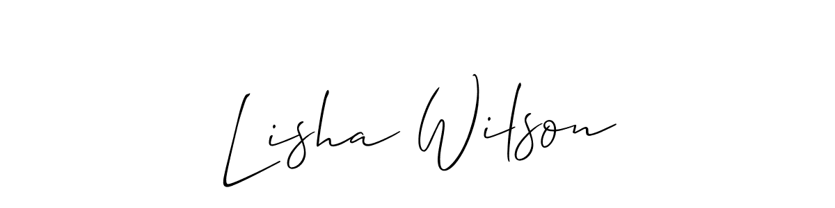 How to make Lisha Wilson name signature. Use Allison_Script style for creating short signs online. This is the latest handwritten sign. Lisha Wilson signature style 2 images and pictures png