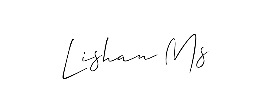Create a beautiful signature design for name Lishan Ms. With this signature (Allison_Script) fonts, you can make a handwritten signature for free. Lishan Ms signature style 2 images and pictures png