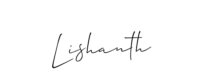 How to make Lishanth name signature. Use Allison_Script style for creating short signs online. This is the latest handwritten sign. Lishanth signature style 2 images and pictures png