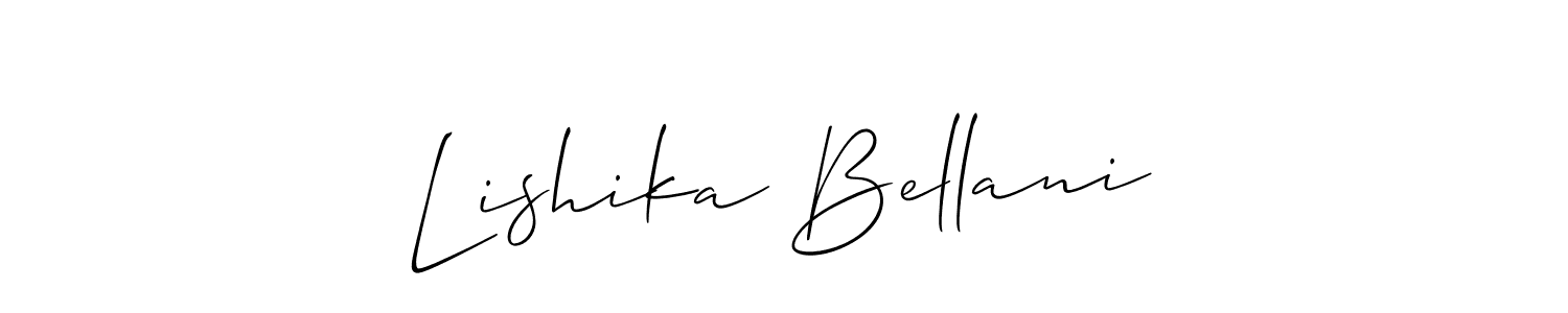 How to Draw Lishika Bellani signature style? Allison_Script is a latest design signature styles for name Lishika Bellani. Lishika Bellani signature style 2 images and pictures png