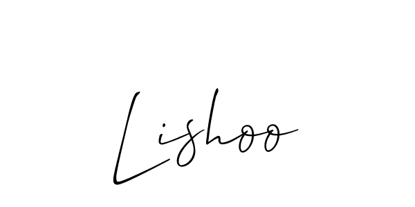 Use a signature maker to create a handwritten signature online. With this signature software, you can design (Allison_Script) your own signature for name Lishoo. Lishoo signature style 2 images and pictures png