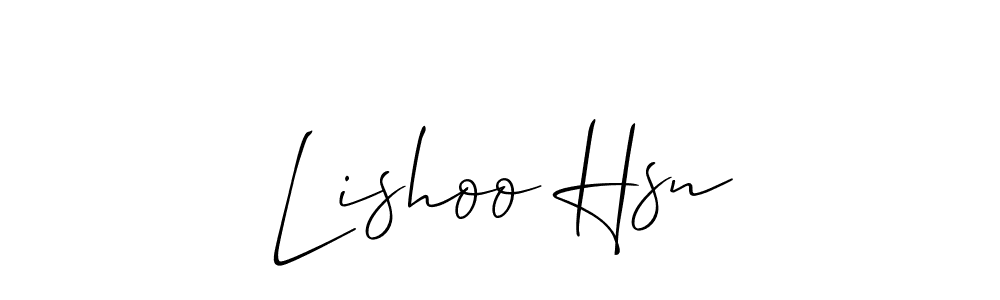 How to make Lishoo Hsn name signature. Use Allison_Script style for creating short signs online. This is the latest handwritten sign. Lishoo Hsn signature style 2 images and pictures png