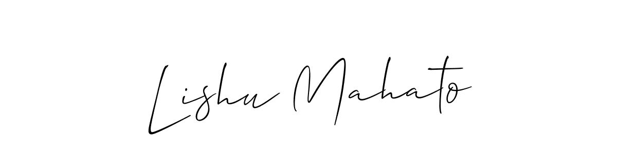 How to Draw Lishu Mahato signature style? Allison_Script is a latest design signature styles for name Lishu Mahato. Lishu Mahato signature style 2 images and pictures png