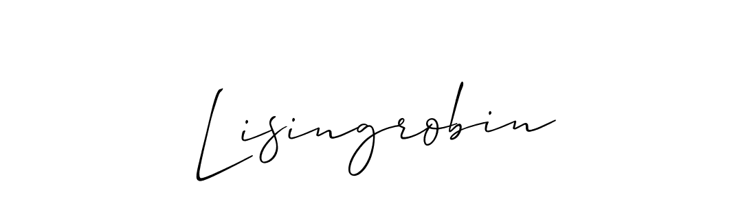 You should practise on your own different ways (Allison_Script) to write your name (Lisingrobin) in signature. don't let someone else do it for you. Lisingrobin signature style 2 images and pictures png
