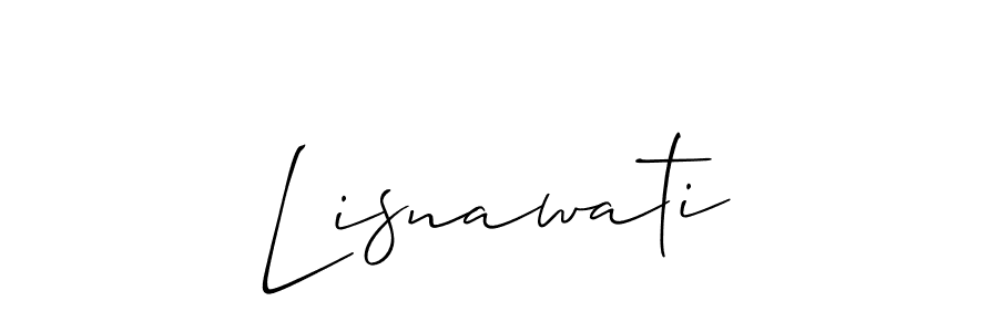 The best way (Allison_Script) to make a short signature is to pick only two or three words in your name. The name Lisnawati include a total of six letters. For converting this name. Lisnawati signature style 2 images and pictures png