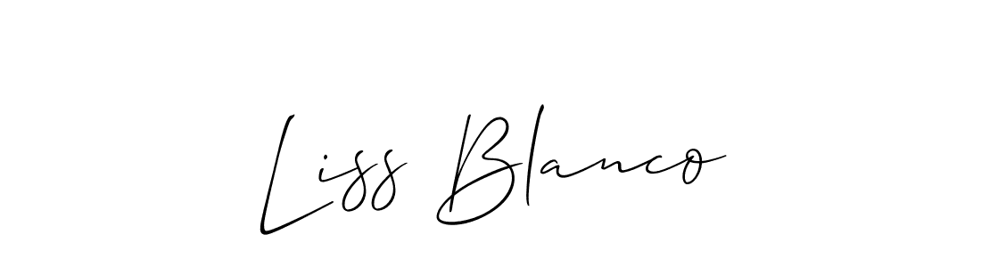 How to make Liss Blanco signature? Allison_Script is a professional autograph style. Create handwritten signature for Liss Blanco name. Liss Blanco signature style 2 images and pictures png