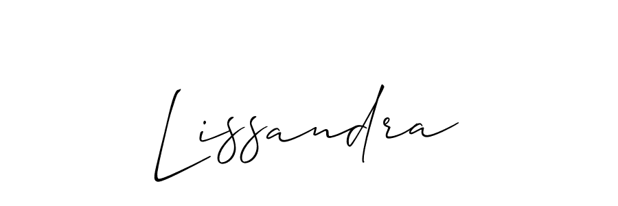 Also we have Lissandra name is the best signature style. Create professional handwritten signature collection using Allison_Script autograph style. Lissandra signature style 2 images and pictures png