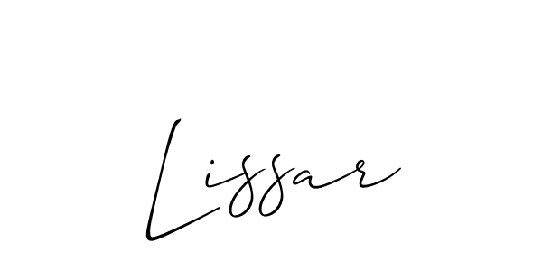Design your own signature with our free online signature maker. With this signature software, you can create a handwritten (Allison_Script) signature for name Lissar. Lissar signature style 2 images and pictures png