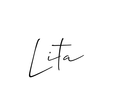 Create a beautiful signature design for name Lita. With this signature (Allison_Script) fonts, you can make a handwritten signature for free. Lita signature style 2 images and pictures png