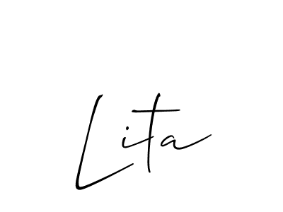 Create a beautiful signature design for name Lita. With this signature (Allison_Script) fonts, you can make a handwritten signature for free. Lita signature style 2 images and pictures png