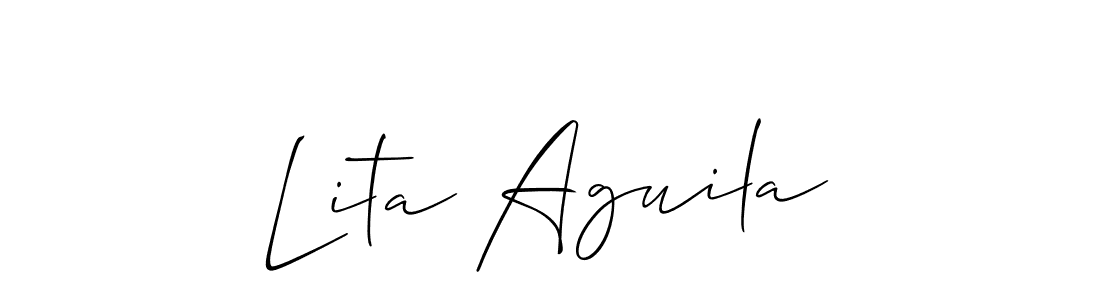 It looks lik you need a new signature style for name Lita Aguila. Design unique handwritten (Allison_Script) signature with our free signature maker in just a few clicks. Lita Aguila signature style 2 images and pictures png