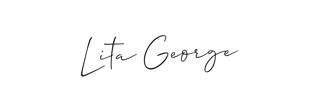 if you are searching for the best signature style for your name Lita George. so please give up your signature search. here we have designed multiple signature styles  using Allison_Script. Lita George signature style 2 images and pictures png