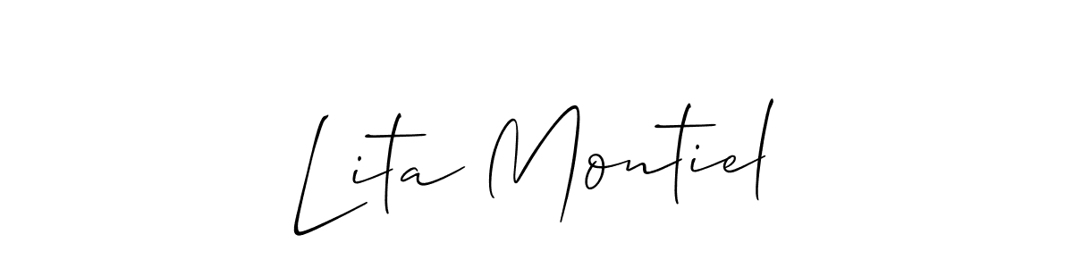 Use a signature maker to create a handwritten signature online. With this signature software, you can design (Allison_Script) your own signature for name Lita Montiel. Lita Montiel signature style 2 images and pictures png
