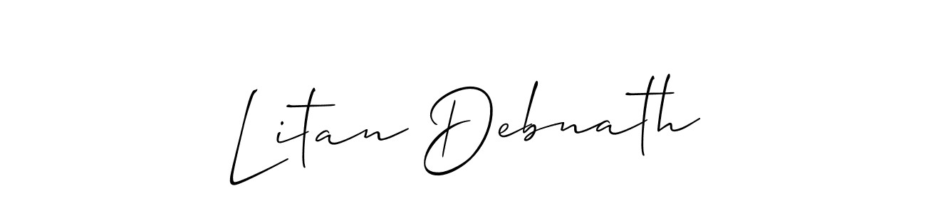 How to Draw Litan Debnath signature style? Allison_Script is a latest design signature styles for name Litan Debnath. Litan Debnath signature style 2 images and pictures png