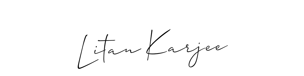 Create a beautiful signature design for name Litan Karjee. With this signature (Allison_Script) fonts, you can make a handwritten signature for free. Litan Karjee signature style 2 images and pictures png