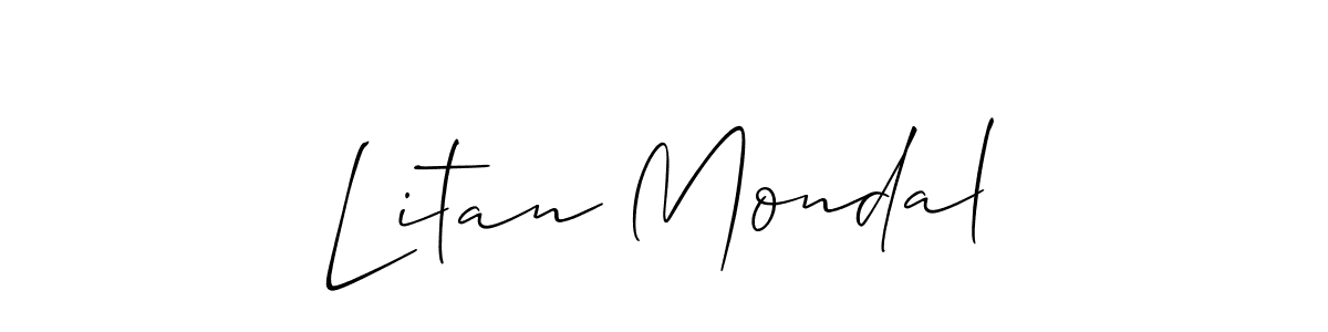 Create a beautiful signature design for name Litan Mondal. With this signature (Allison_Script) fonts, you can make a handwritten signature for free. Litan Mondal signature style 2 images and pictures png