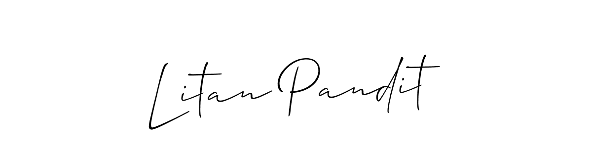 It looks lik you need a new signature style for name Litan Pandit. Design unique handwritten (Allison_Script) signature with our free signature maker in just a few clicks. Litan Pandit signature style 2 images and pictures png