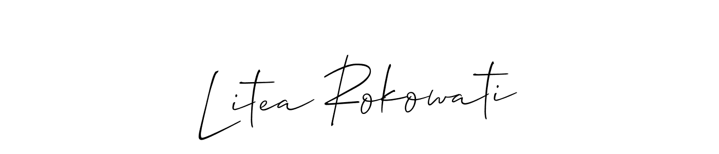 Check out images of Autograph of Litea Rokowati name. Actor Litea Rokowati Signature Style. Allison_Script is a professional sign style online. Litea Rokowati signature style 2 images and pictures png