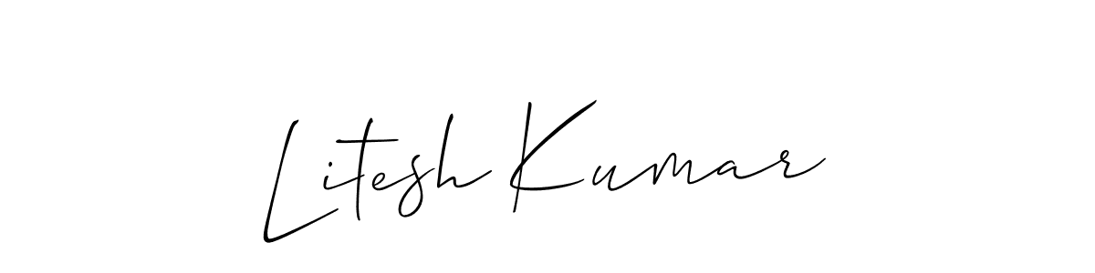 Allison_Script is a professional signature style that is perfect for those who want to add a touch of class to their signature. It is also a great choice for those who want to make their signature more unique. Get Litesh Kumar name to fancy signature for free. Litesh Kumar signature style 2 images and pictures png