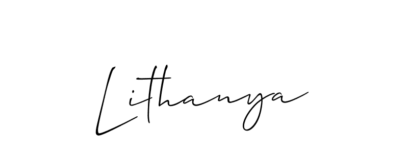 Make a beautiful signature design for name Lithanya. With this signature (Allison_Script) style, you can create a handwritten signature for free. Lithanya signature style 2 images and pictures png