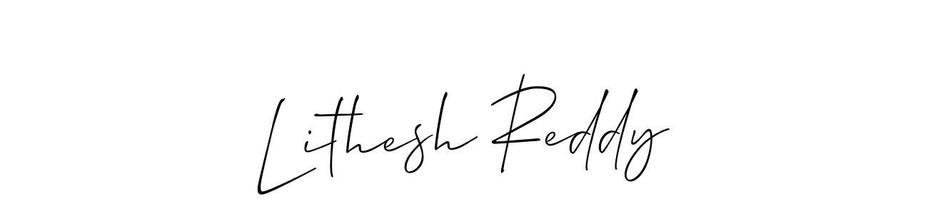 The best way (Allison_Script) to make a short signature is to pick only two or three words in your name. The name Lithesh Reddy include a total of six letters. For converting this name. Lithesh Reddy signature style 2 images and pictures png