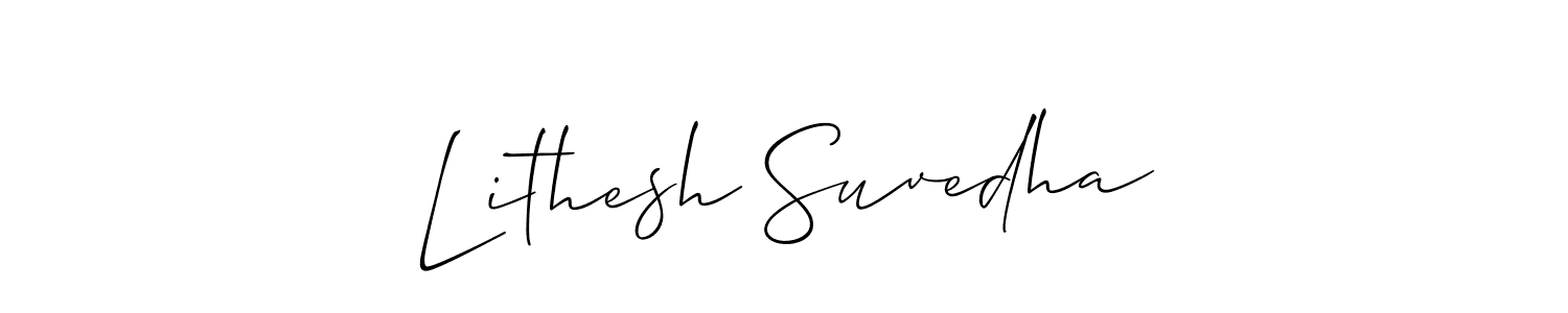 Also we have Lithesh Suvedha name is the best signature style. Create professional handwritten signature collection using Allison_Script autograph style. Lithesh Suvedha signature style 2 images and pictures png