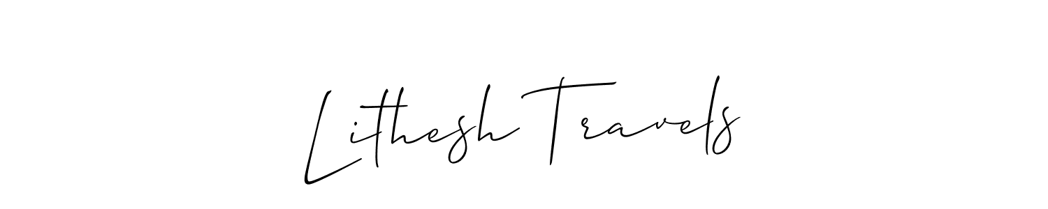 Create a beautiful signature design for name Lithesh Travels. With this signature (Allison_Script) fonts, you can make a handwritten signature for free. Lithesh Travels signature style 2 images and pictures png